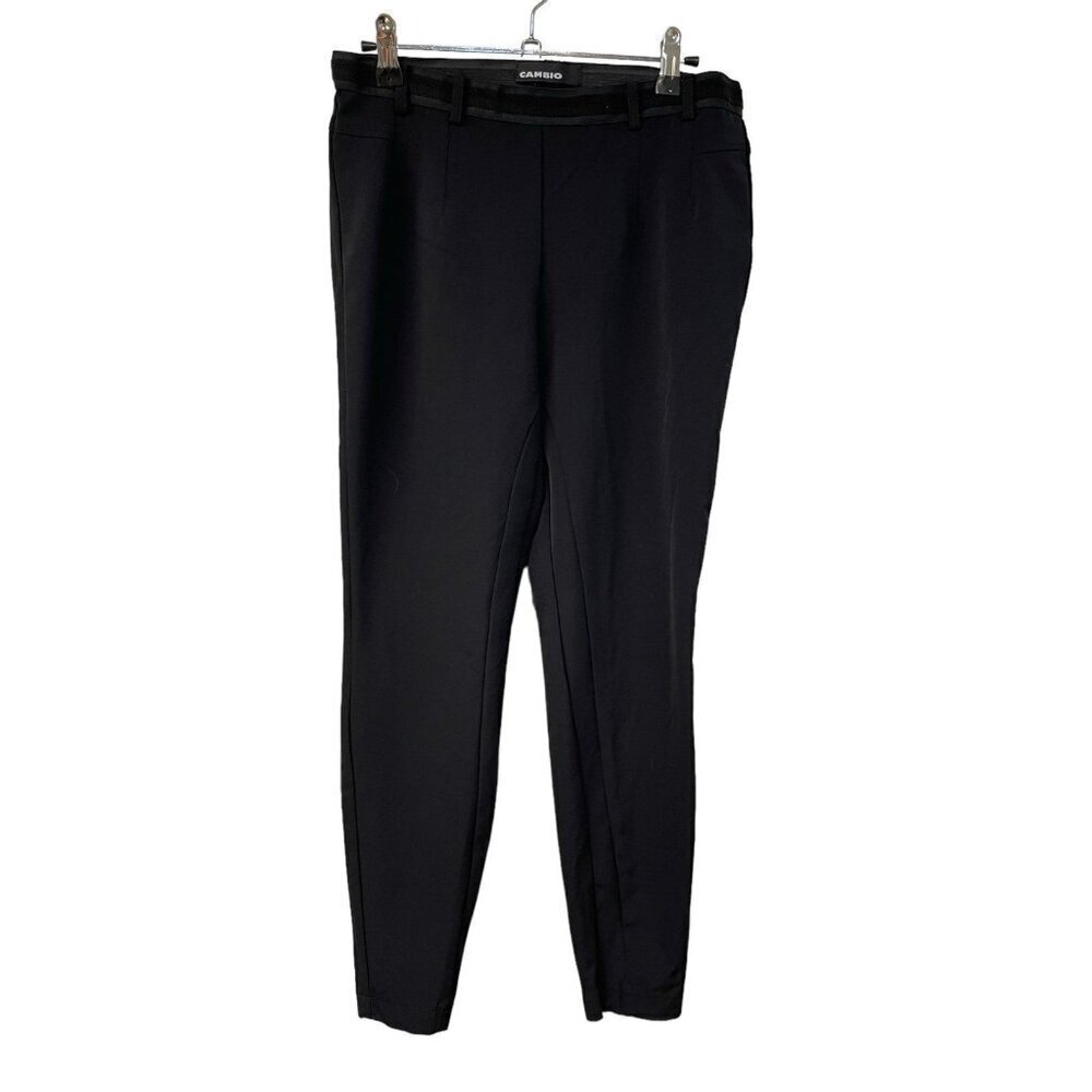 Cambio Randa Ladies Fabric 7/8 Trousers Stretch High Slim Chino US Size 8 Black